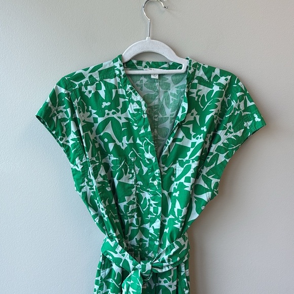 Free Assembly large Green Floral Dress belted waist - Picture 2 of 7